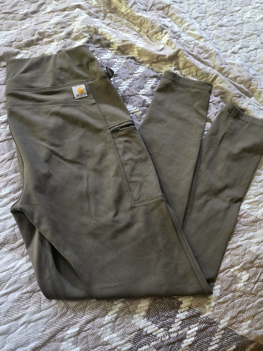 Carhartt Women's Olive Jogger Track Pants with Zip Pocket